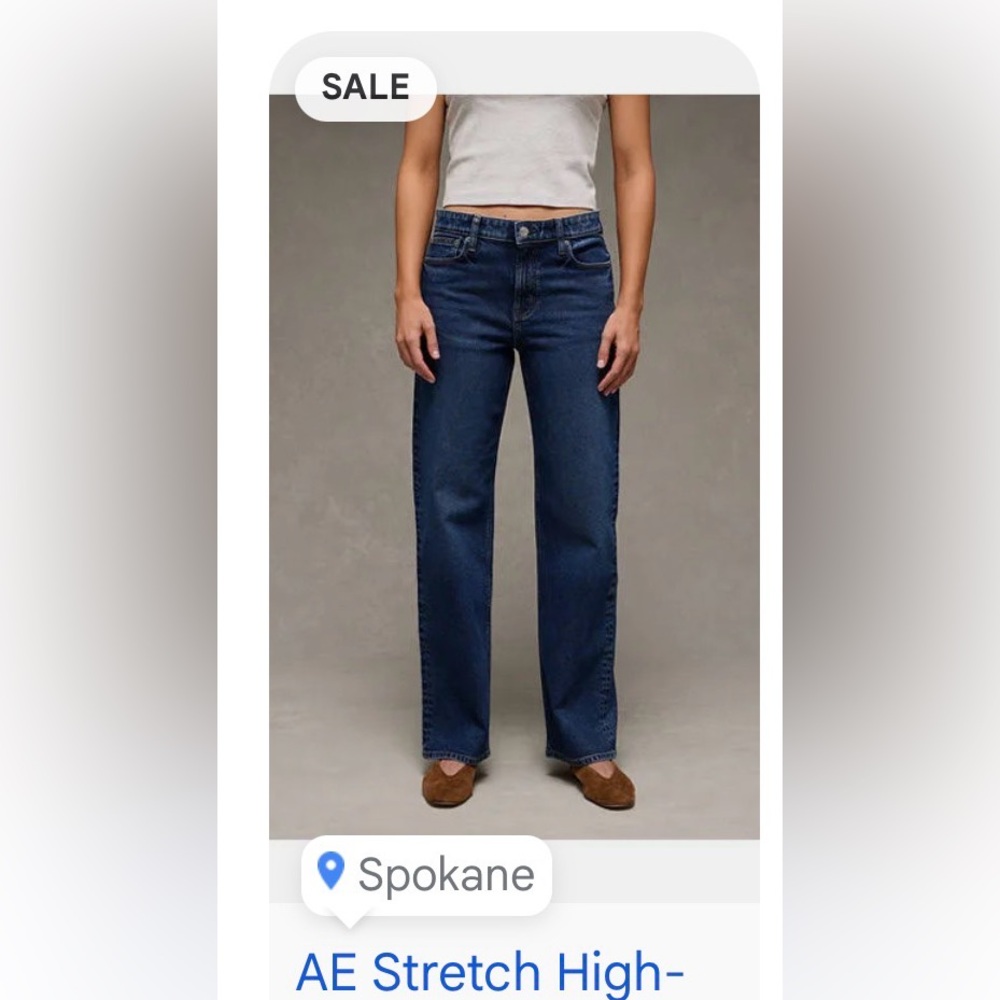 AE Stovepipe High-Rise Straight-Leg Women's Jeans - Dark Blue